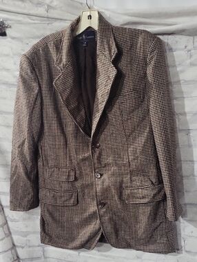 Ralph Lauren Vintage Wool Brown Houndstooth Sport Coat
